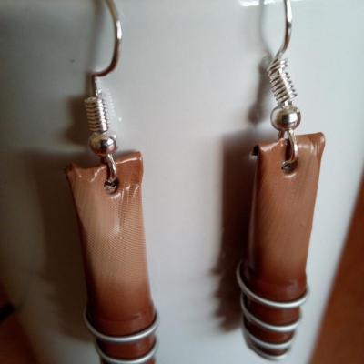 Boucles d'oreilles marron clair